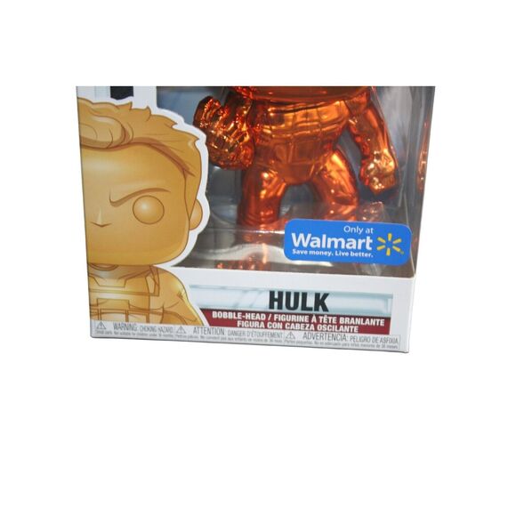 Funko POP Marvel Avengers Endgame Orange Chrome Hulk #499 Walmart Exclusive - Picture 4 of 11